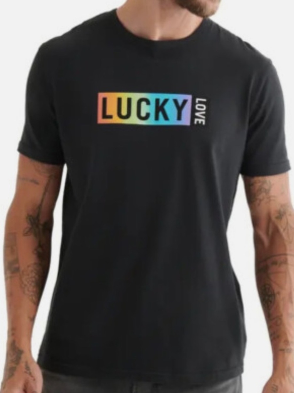 Lucky Brand Black Lucky Love Graphic Tee size L